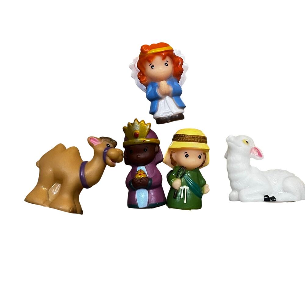 Precious Moments Nativity Angel Camel Wise Man Shepherd Lamb 5 Set Plastic Toys